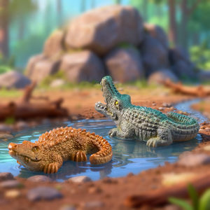 Nouveau Micro Paysage Créatif Réaliste Petit Crocodile DIY Décorations Accessoires Mini Ornements <span class=keywords><strong>de</strong></span> Voiture en Résine - Product Image 4