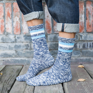 Men's Crew <b>Socks</b> Cotton Mid-Calf Thermo Stripe Pattern Autumn <b>Winter</b> Casual Wear - Product Image 4