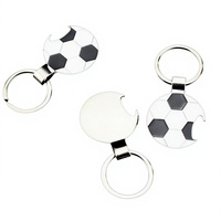 Porte-clés décapsuleur en alliage de zinc, forme de ballon de football, logo d'entreprise gravé, moderne et simple, pendentif décapsuleur