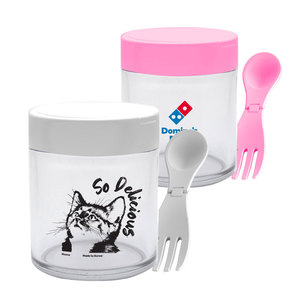 Recipiente Versátil Transparente de PP REUP de 450 ml, Lonchera con Cuchara/Tenedor Plegable Incorporado, Contenedor Hermético Unisex para Almacenamiento de Alimentos - Product Image 5