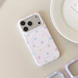 เคสโทรศัพท์ลายจุดน่ารักแบบแม่เหล็ก  วัสดุแบบด้าน  ดีไซน์ทันสมัย  ใช้ได้กับ iPhone 14 15 16 17 Pro  พร้อมฝาครอบป้องกัน - Product Image 5