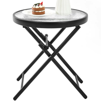 Table Circulaire Pliante en Verre Moderne et Esthétique pour l'Extérieur – Meilleure Vente