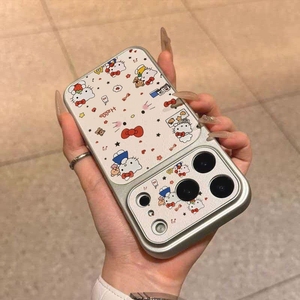 เคสโทรศัพท์มือถือลายการ์ตูนคิตตี้แบบหมุนได้ วัสดุ PU สำหรับ iPhone 17 16 15 Pro Max น่ารัก พร้อมขาตั้งพิมพ์ลาย - Product Image 6