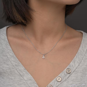 925 argento Sterling 26 lettere smalto lettere A-Z ciondoli ciondolo minuscolo ABC per fai da te nome personalizzato parola - Product Image 4