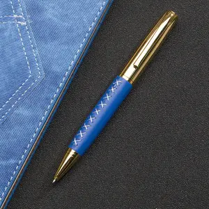 Metal pen leather pen meeting record pen