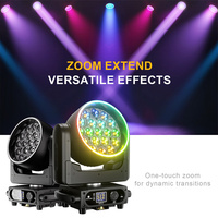 SHEHDS 19x15W Pixel RGBL LED Wash Moving Head Light 10-68 Degree Zoom DJ Disco Light with Ring Effect for Concert