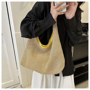 Luxuriöser geflochtener Tourbière-Design-Taschen für Damen, handgefertigte japanische Häkeltasche aus veganen Materialien, kleine <span class=keywords><strong>Burkin</strong></span>-Beuteltasche aus Seegras - Product Image 4