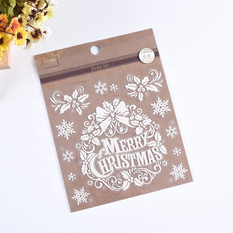 Wholesale removable adhesive waterproof promotional home window christmas stickers