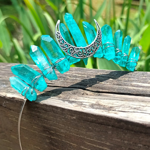 Tiara in Cristallo Naturale, Cerchietto per Capelli in Quarzo Grezzo, Corona Luna Fatta a Mano per Streghe - Product Image 4