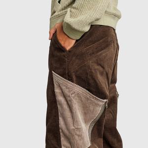 Nouvel Arrivage – Pantalon Décontracté en Velours Côtelé pour Homme, Taille Haute, Couleurs Contrastées, Logo Personnalisé - Product Image 5