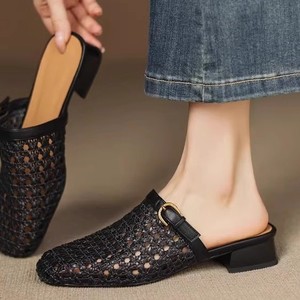 Sandales d'été pour femmes, tendance mode, design en maille ajourée, respirantes, antidérapantes, activités de plein air, semelle extérieure en PVC - Product Image 3