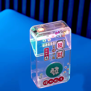 USB có thể sạc lại nhẹ hơn vonfram di động đánh lửa 20 cái nhựa trong suốt Acrylic thuốc Lá Trường hợp tùy chỉnh mô hình cổ điển - Product Image 4