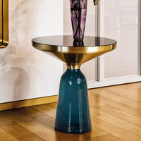 Table d'appoint d'angle de luxe moderne en verre trempé transparent avec cadre en acier inoxydable, livraison gratuite pour salle à manger, café, thé