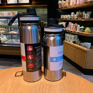 Reusable Wide Mouth Stainless Steel Insulated Sports <b>Bottle</b> Vacuum Thermal Flask with Carry Handle for Gym and Travel - Product Image 6