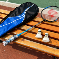 Raquette de badminton personnalisée, poignée en PVC, légère, durable, lot de 2, cadre en alliage d'aluminium, manche en acier, haute rigidité, sac à balles
