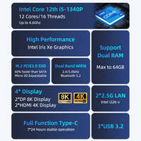 Mini PC para juegos NUC Intel Core i5 1340P 12ª/13ª generación DDR5 16GB RAM Win11