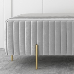 Poggiapiedi Moderno per Soggiorno e Camera da Letto, Pouf Rettangolare con Gambe Dorate, Panca per Divano - Product Image 5