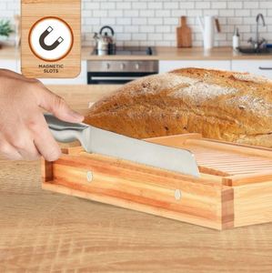 Bamboo Bread Slicer Creative Home Toast Slicer European Style Wooden Bread and Ham Slicer - Product Image 5