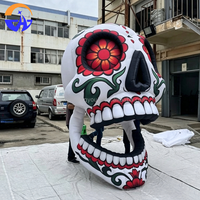Modèle de crâne gonflable personnalisé pour Halloween, fabriqué en tissu Oxford avec souffleur, accessoires gonflables publicitaires