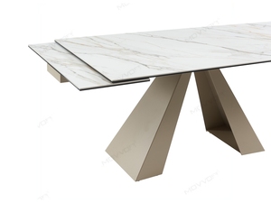 <span class=keywords><strong>Table</strong></span> à manger rectangulaire <span class=keywords><strong>extensible</strong></span> polyvalente de haute qualité pour <span class=keywords><strong>8</strong></span>-10 <span class=keywords><strong>personnes</strong></span> Design moderne pieds de plaque de roche en acier inoxydable prix - Product Image 5