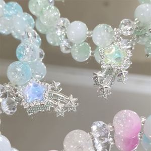 Pulsera de Cuentas de Cristal Agrietado con Diseño de Palomitas de Maíz y Estrella, Degradado de Color, para Niñas y Mujeres, Regalo de Joyería de Amistad - Product Image 6