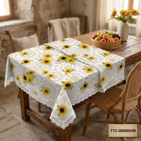 Nappe en plastique imperméable, résistante à l'huile et à la chaleur, écologique, facile à nettoyer, pour restaurant, maison, mariage, fête, motif tournesol