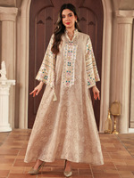 Robe longue brodée à lacets pour femme, Abaya de l'Aïd, Robe de soirée Ramadan, Jalabiya musulmane, Caftan marocain, Robe longue islamique arabe de Dubaï