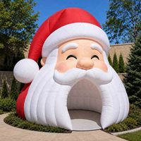 Arche gonflable de Noël Père Noël, décoration géante avec souffleur et cordes de fixation pour décorations de fêtes