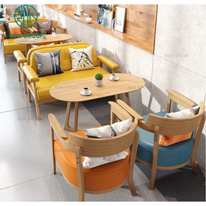 Cafe cà phê cửa hàng Vòng Gỗ Gỗ Nhà Hàng sofa và gian hàng chỗ ngồi đồ nội thất đặt ghế và bảng - Product Image 2