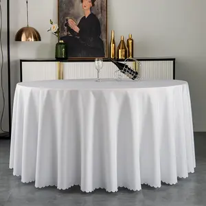 Großhandel runde Hochzeit Tischdecke wasserdichte Party weiße Tischdecke für Bankett-Events
