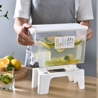Distributeur de boissons avec robinet, seau à glace pour jus de fruits, thé glacé, eau froide, 3,5 L, pour la maison, été