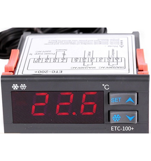 ETC-100+ Temperature Controller 220v Microcomputer Thermostats Digital Thermostat Refrigeration Alarm Wtih NTC Sensor