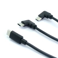 Cable USB C a USB C de Doble Ángulo Recto, Carga Rápida PD, Cable de Sincronización de Datos Tipo C de 90 Grados, Cable Flexible de PVC para Teléfono y Portátil