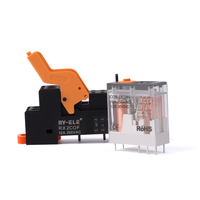 RY-ele Set Soket Relay Elektromagnetik Otomatis AC 8pin 16A 250VAC RX1CO-D24L& RX1COF yang Dapat Disesuaikan, Tertutup, Ukuran Mini, Umum
