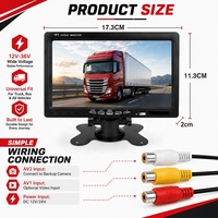 Monitor AV HD 7 Inci Multi Saluran Sistem Tampilan Belakang Mobil Truk Bus Trailer RV Layar Kamera Kendaraan Tugas Berat