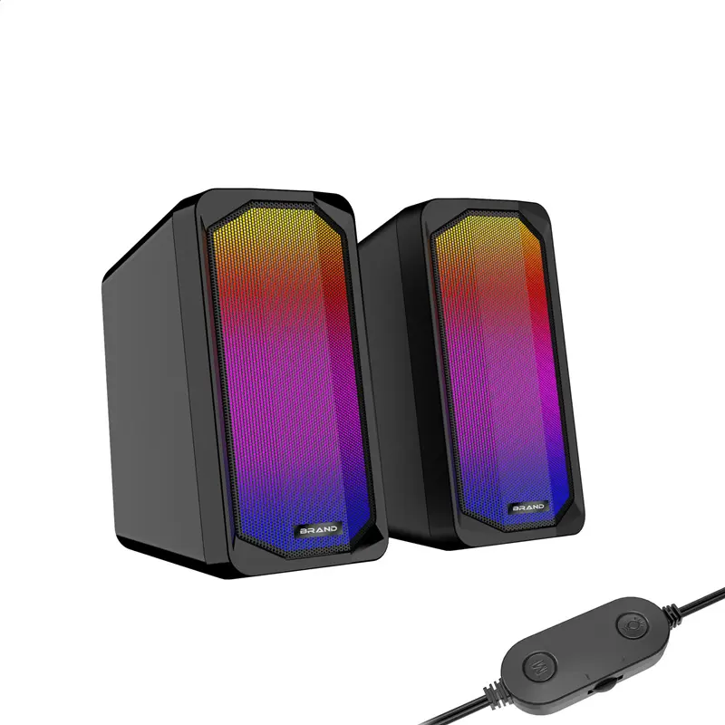 New Portable Hifi Stereo Mini Smart Amplified Home Music Gaming Usb Wireless Desktop Laptop Pc Computer Speakers With Led Light