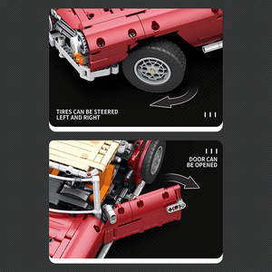 Reobrix NO.11005 รถวินเทจ 280SL 1578 ชิ้น วัสดุ ABS ความยาว 42.5 ซม. บังคับวิทยุ 2.4G แบบกดปุ่มเดียวเปลี่ยนรูปแบบ สำหรับอายุ 14 ปีขึ้นไป ของสะสมรถคลาสสิก - Product Image 6