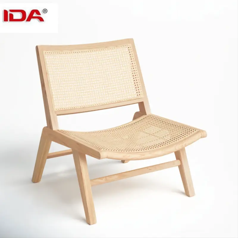 Cadeiras de jantar de vime de meados do século, poltronas de bambu confortáveis para sala de estar, poltronas de lazer sólidas