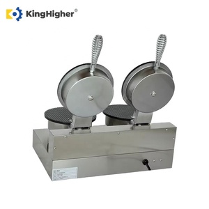 Macchina Elettrica Commerciale KingHigher a Doppia Testa per Waffle e Coni Gelato in Acciaio Inox con Timer ad Alta Produttività e Superficie Antiaderente - Product Image 4