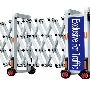 Puerta Corredera Manual Plegable al por Mayor para Entrada de Vehículos, Puertas Plegables de Seguridad Comercial, Bloqueo de Carretera Retráctil de Aleación de Aluminio para Escuelas - Product Image 4