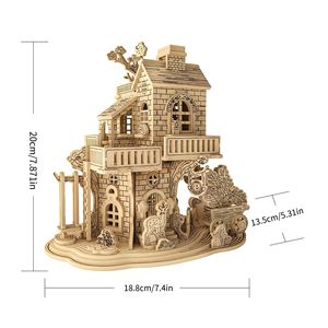 Modèle <span class=keywords><strong>de</strong></span> maison dans les arbres 3D en bois, puzzle à assembler soi-même, jouet éducatif intellectuel, cadeau d'anniversaire parfait pour les enfants - Product Image 3