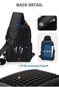 Bolso de hombro tipo bandolera informal de alta calidad, bolso de pecho con puerto de carga USB, Salida para auriculares - Product Image 5