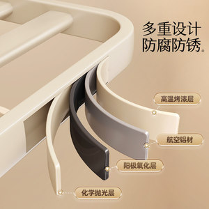 Support à serviettes double pliable Ou Shumei à 4 barres, fixation par ventouse, rangement de salle de bain avec installation autocollante - Product Image 4