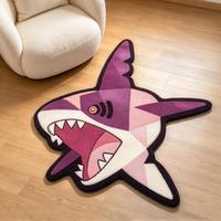 Tapis tufté à la main en forme de requin personnalisé, tapis de sol décoratif en acrylique de forme irrégulière pour salle de jeux, chambre à coucher, décoration intérieure