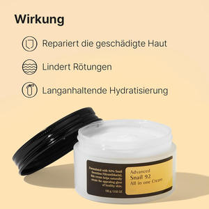 Ensemble de soins de la peau Advanced Snail 92 Crème tout-en-un et Essence de mucine de snail 96, formule hydratante et nourrissante à base de mucine de snail - Product Image 4