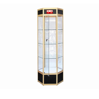 CHIXIANG Maßgefertigte Glas-Drehvitrine mit LED-Beleuchtung und Rädern Schmuck- & Kosmetik-Displays für Einzelhandelsgeschäfte