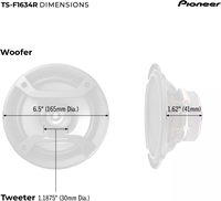 Pioneer TS-F1634R Haut-parleurs de voiture audio 2 voies 6.5 "200 Watts