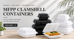 Disposable Plastic Food <b>Container</b> With Lid Microwavable <b>Takeaway</b> Box Minimalist Design 9.25 x 6.5 Inch - Product Image 5