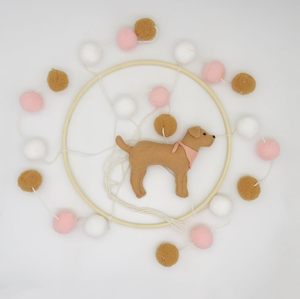 Móvil de Cuna de Animales del Bosque de Fieltro Hecho a Mano Personalizado, Móvil de Guardería de Cachorro Rosa de Fieltro de Color Suave de Primera Calidad, Género Neutro - Product Image 5
