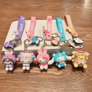 Cartoon 3d Zachte Pvc Sleutelhanger Gepersonaliseerde Custom Siliconen Rubber Schattige Kitten Sleutelhanger